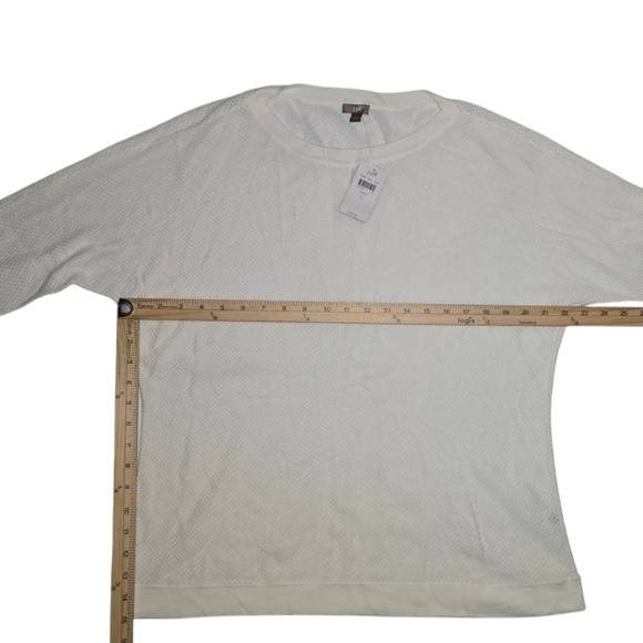 NWT Women's J Jill Sweater, L, White Textured Knit Top 3/4 Sleeve MSRP $59 - Picture 2 of 5
